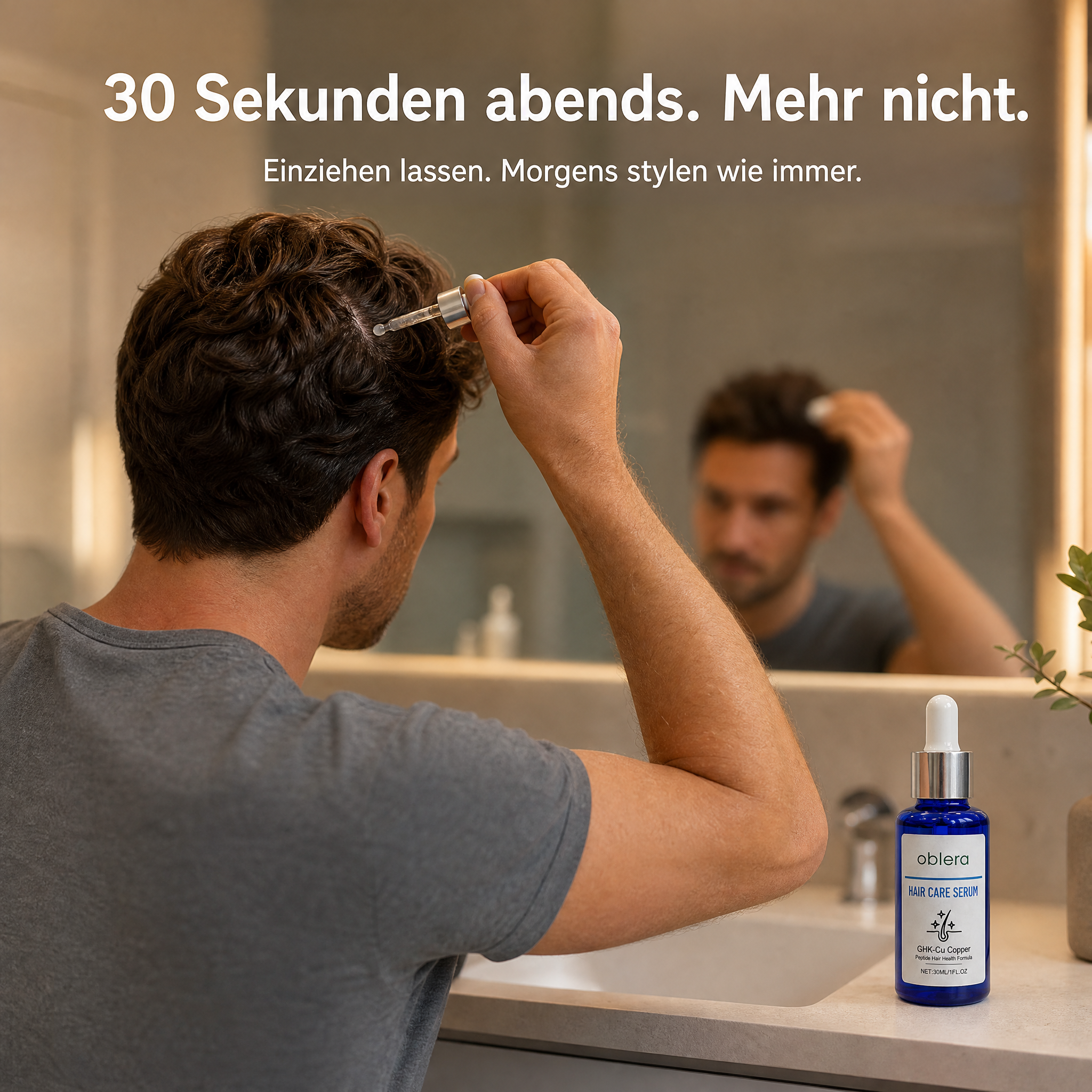 30 Sekunden abends auf die Kopfhaut auftragen